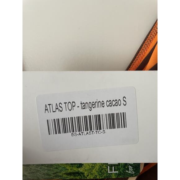 Bamba Swim Bikini Top Striped Tangerine Cacao Atlas Swimwear NWT - Picture 9 of 9